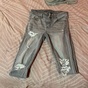 Grey American eagle low rise jeans